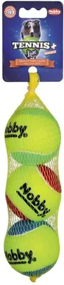 Immagine prodotto di Pallina da tennis Nobby con squeaker 6,5 cm in rete 3 pezzi taglia M