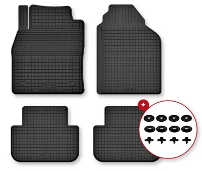 Image de Tapis de sol en caoutchouc pour Land Rover Freelander II 2006-2014 (SUV) – 4 pièces, noirs, semi-universel, adapté