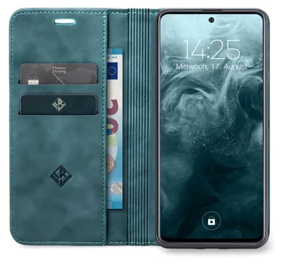 Produktbild von Handy Hülle für Xiaomi Redmi Note 14 Pro 5G / Pro+ 5G Klapphülle Bookcase Flip Cover Handy Tasche Etui Farbe: Petrol