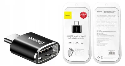 Image de Adaptateur BASEUS USB-A vers USB-C OTG, aluminium, données et charge