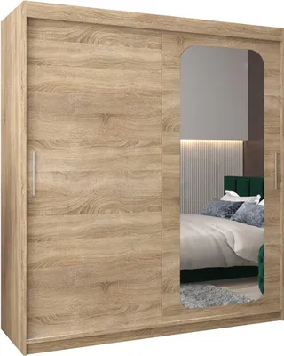 Produktbild von MEBLE KRYSPOL Promo 2180 Schlafzimmerschrank zwei Schiebetüren - Sonoma