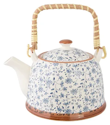 Immagine prodotto di Teiera Clayre & Eef con filtro 700 ml Fiori di Vetroceramica blu