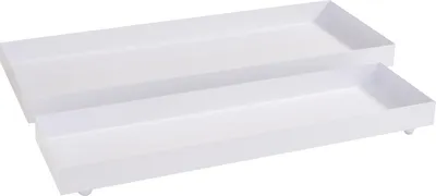 Produktbild von Metall-Tablett, rechteckig, 2er-Set, weiß