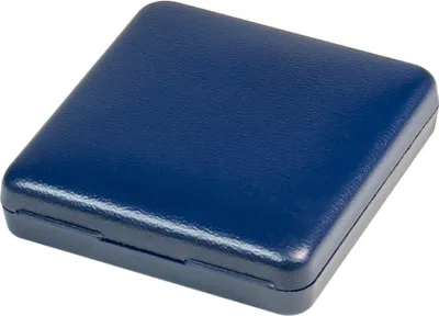 Produktbild von Münz-Etui mit blauer Velourseinlage für Münzen/Münzkapseln bis Außen-Ø 34 mm