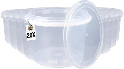 Transparente Kunststoffbehälter mit Deckel, 1,5 l - Platzsparend und luftdicht
