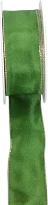 Produktbild von Taftband mit Lurexkante - grün-gold - 40mm - 25m - 3331-40-25-880