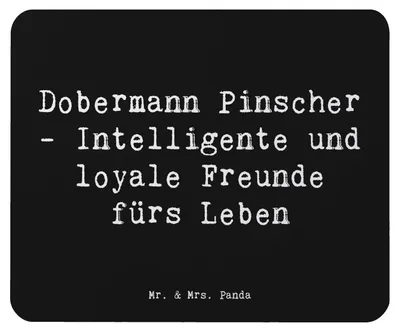Produktbild von Mr. & Mrs. Panda Mouse Pad Spruch Dobermann Pinscher Freund - Schwarz - Geschenk, intelligente Hunde, Hunderasse, Hundeliebhaber, Mauspad, Hunderassen Pflege, Schutzhund