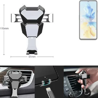 Produktbild von K-S-Trade Lüftungshalterung kompatibel mit Cubot Note 40 kompakte Handy-Halterung Lüftungsschlitz Lüftungsgitter Autohalterung KFZ Auto-Halterung