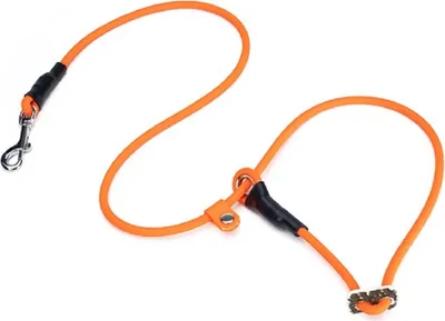 Produktbild von Mystique® Biothane Hunting Profi Teil 6mm Moxon mit Zugbegrenzung neon orange 145cm