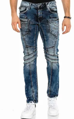 Produktbild von CD418 Herren bequeme Jeans mit trendigen Ziernähten in Straight-Fit