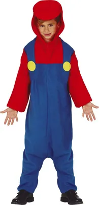 Produktbild von Super Klempner Jumpsuit Kostüm für Jungen, Größe:110/116