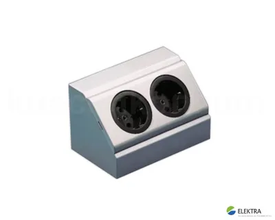 Immagine prodotto di Presa d'angolo Elektra 52564455 EBE-S2 alluminio-metallico a 2 poli senza clip 140 x 85 x 85 mm