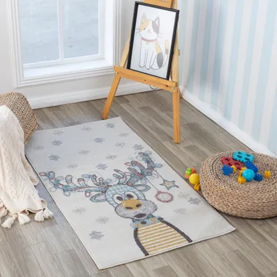 Produktbild von Kinderteppich - Weicher Spielteppich und Krabbelteppich für das Kinderzimmer und Babyzimmer, Mehrfarbig Blau 80x150 cm