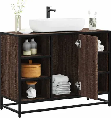 Immagine prodotto di Maison Exclusive - Mobile lavabo effetto rovere marrone 80x33x60 cm