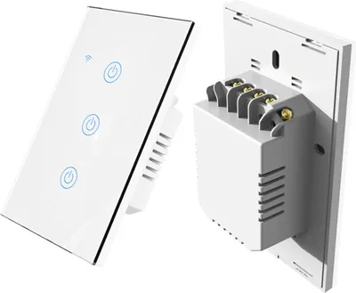 Zdjęcie produktu dla Przełącznik panelu dotykowego WiFi Inteligentny przełącznik domowy Panel LED Wskaźnik świetlny Panel ze szkła hartowanego Przełącznik światła Praca z aplikacją Tuya Inteligentny przełącznik dotykowy na ścianie