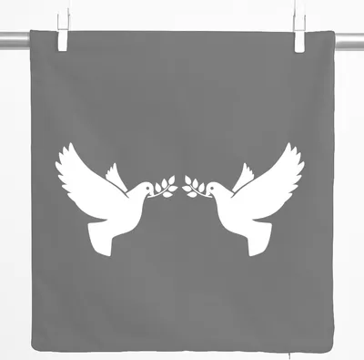 Produktbild von Huuraa Kissenbezug Friedenstauben 40x40cm Steel Grey Baumwolle Dekokissenbezug Geschenkidee