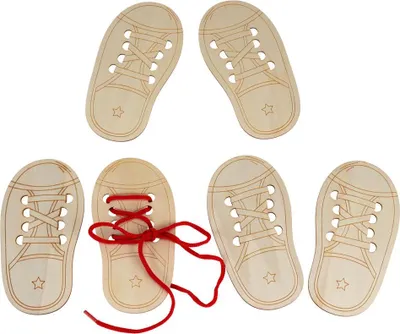 Produktbild von DIY Holzform Fädelschuh, 3er Set