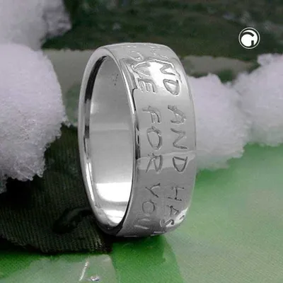 Produktbild von Gr. 54 - Ring 8mm mit Prägung LOVE HAS NO END Silber 925 Ringgröße 54