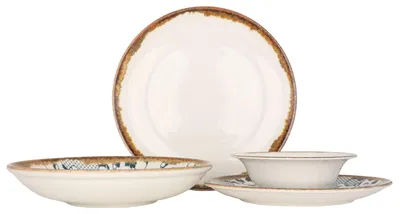 Obrázek produktu pro Sada nádobí Kütahya Porselen (velká) – Fluer Amber – 24 kusů – pro 6 osob – porcelán