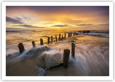 Produktbild von Poster - Poster ohne Rahmen - baltisch meer Mole Landschaft - 100x70 cm - Wand Bild - Wanddeko - Wandbilder - Kunstposter - Wandposter - Bilder - Kunstdruck - Wandbild - P2XAA100x70-3092