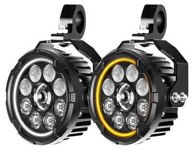 Obrázok produktu pre Predné hmlové svetlo na motocykel, LED, kombinované svetlo, biela/žltá, funkcia denného svietenia (DRL)