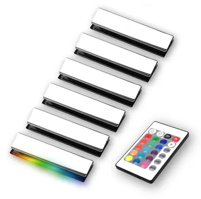Produktbild von kalb | LED RGB Glaskantenbeleuchtung Vitrinenbeleuchtung Clip Glas 6er Set