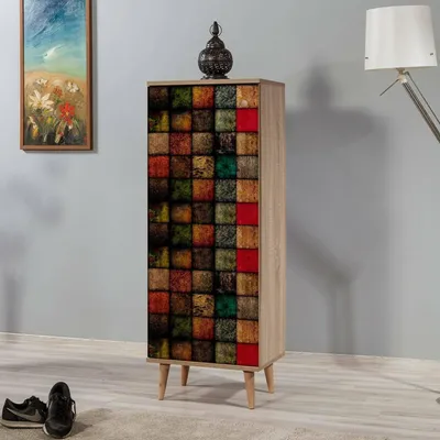 Productafbeelding van Giadeite - Schoenenkast, 50x38x135h cm Eikenbruin, 16 Paar