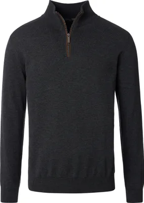 Produktbild von CASAMODA Herren Strick-Troyer Zipper Regular Baumwolle Anthrazit 3XL