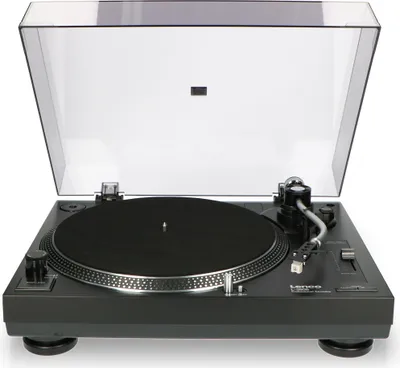 Zdjęcie produktu dla Lenco L-3808 Black - Gramofon z napędem bezpośrednim - Regulacja wysokości dźwięku - Kodowanie USB/PC - Czarny