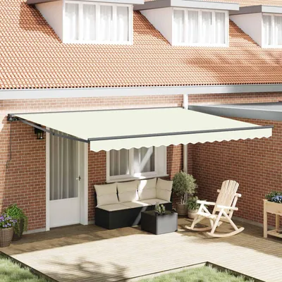 Image de Maison Exclusive - Armature de store crème 450 x 300 cm en polyester avec revêtement PU