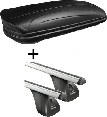 Produktbild von Dachbox VDPMAA320 320Ltr abschließbar schwarz matt + Alu Dachträger Aurilis VDP kompatibel mit für Land Rover Discovery Sport (5 Türer) ab 2015