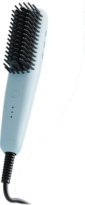 Produktbild von INF Mini Haar Glättungsbürste - Ionisch, Nass & Trocken, 3 Temperaturstufen Blau