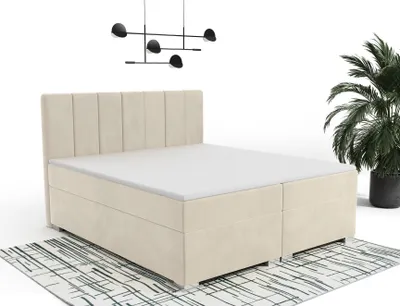 Produktbild von FurMeb24 - Boxspringbett , Ehebett  120x200cm ANDI  Hotelbett , Polsterbett , Doppelbett , inklusive TopperFarbe : Velutto 02