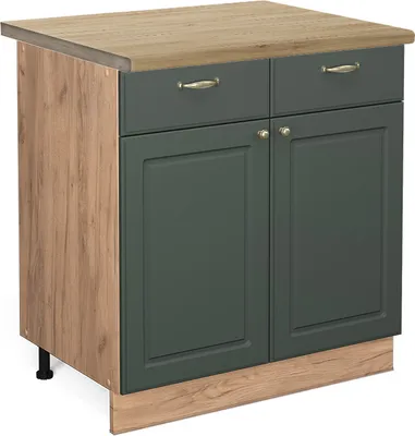 Zdjęcie produktu dla Szafka dolna do kuchni Vicco Fame-Line Green Gold Country 80 cm , BP Dąb, Model 45869
