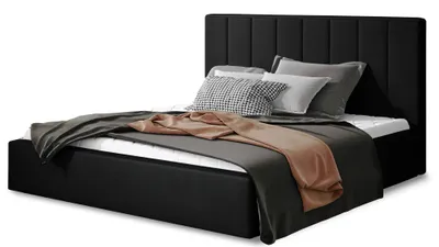 Produktbild von Doppelbett ARDELIA 2, gepolstert, 200x200 cm, schwarz