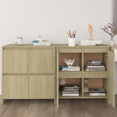 Produktbild von vidaXL Sideboards 2 Stk. Sonoma-Eiche 70x41x75 cm Holzwerkstoff