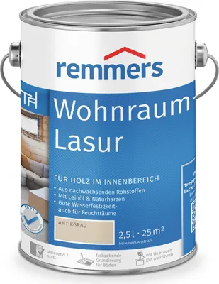 Produktbild von Remmers Wohnraum-Lasur antikgrau 2,5 l, Holzlasur innen