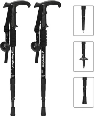 Produktbild von Famanu Wanderstöcke mit doppelten Handgriffen - Aluminiumlegierung
