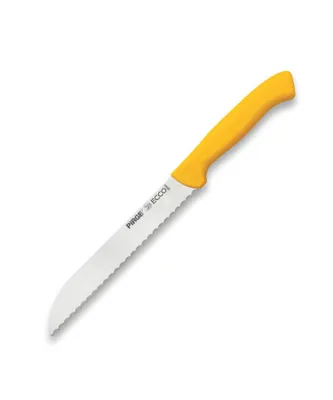 Produktbild von Pirge Ecco Brotmesser Gelb, 17,5 cm für Schneiden von Brot, Bagels, Kuchen - Brötchenmesser - Sägemesser - Edelstahl Profi Küchenm