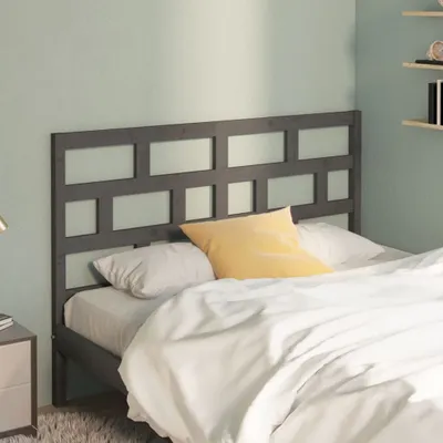 Image de vidaXL Tête de lit Gris 166x4x100 cm Pin massif - Tête de lit - Tête de lit - Tête de lit en bois