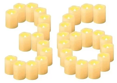 Zdjęcie produktu dla Świeczki LED migoczące wotywne 36 sztuk zestaw baterie na wesele urodziny