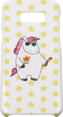 Produktbild von Mr. & Mrs. Panda Samsung Galaxy S8 plus Handyhülle  Einhorn Woodstock - Weiß - Geschenk, Hülle, Handy, Alkohol, Party, Unicorn, Handycover, Einhörner, Cover, Joint