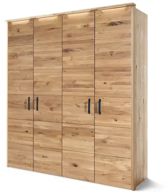 Produktbild von MASSIVMOEBEL24 Kleiderschrank 4-türig Wildeiche 195x60x219 natur geölt HALMSTAD #101