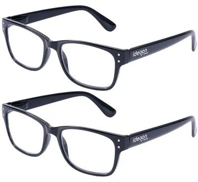 Produktbild von 2er-Set Modische Lesebrille mit Brillenetui, +4,0 dpt, schwarz: Klassische Sehhilfe für Damen & Herren, elegant, komfortabel & robust