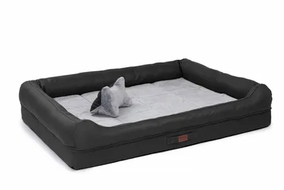Produktbild von Hundebett orthopädisch waschbar rutschfest große Hunde, Schlafplatz Hundesofa Tierbedarf, Schwarz, 120x90x10cm