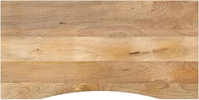 Produktbild von Schreibtischplatte aus massivem Mangoholz mit Aussparung 120x50x2,5cm