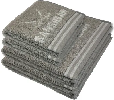 Produktbild von Sansibar Sylt Handtuch Set, Sansibar Frottier-Serie Doubleface Set Nr. 1, (4er Set, 4-St), silber/weiß