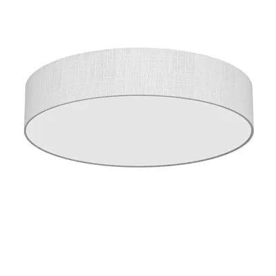 Produktbild von LQWELL Deckenlampe Stoff, Deckenleuchte Rund mit Leinen Lampenschirm, E27 Fassung x 6, max.50W, Ø50cm x H10cm, Grau, für Wohnzimmer Schlafzimmer