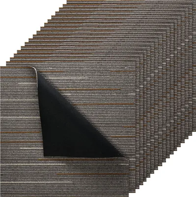 Obrázok produktu pre VEVOR kobercové dlaždice 609,6 x 609,6 x 6 mm, 24 balení, modulárny koberec s plochou 9 m², kobercová podlaha, jednoduchá výmena pre domácich majstrov pre obývacie izby a kancelárie, tmavohnedá