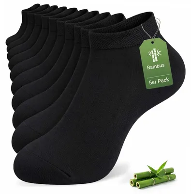 Produktbild von Fiera Besa 5 Paar Bambus Sneaker Socken Damen und Herren, 35-38, 39-42, 43-46, W